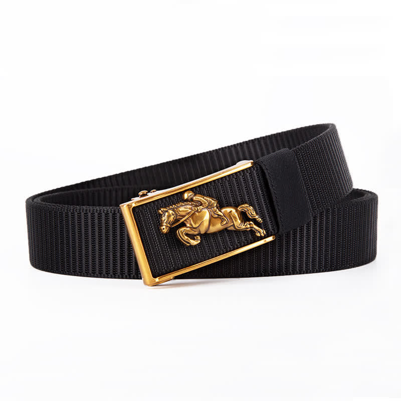 Men's Casual Horse Riding Automatic Buckle Nylon Belt