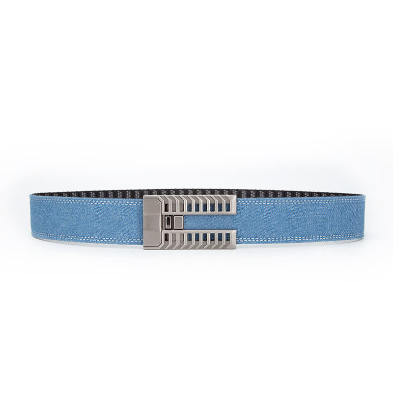 Men's Adjustable Automatic Buckle Denim Fabric Belt