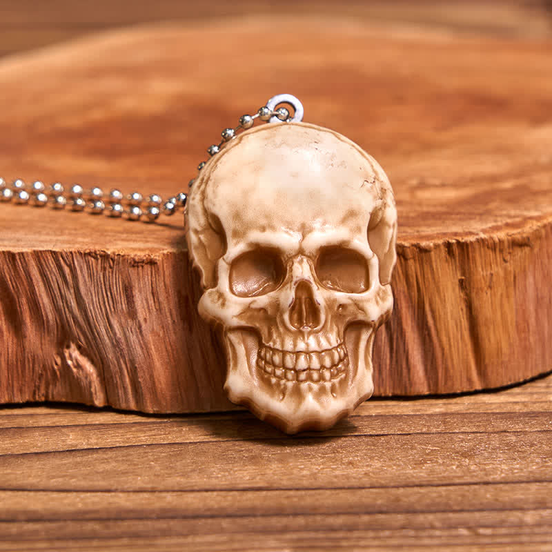 Creative Skull Mini Folding Knife Necklace Keychain With Chain