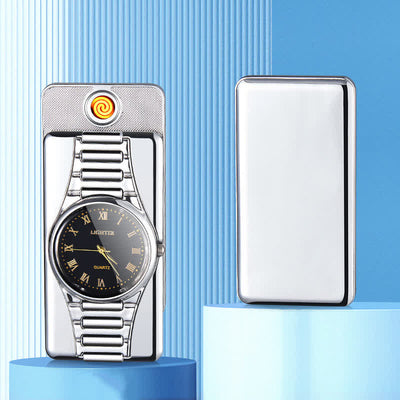 Creative Clock Rechargeable Electric Lighter with USB Cable