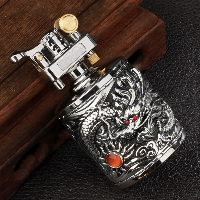 Flying Dragon Retro Cylindrical Refillable Kerosene Lighter