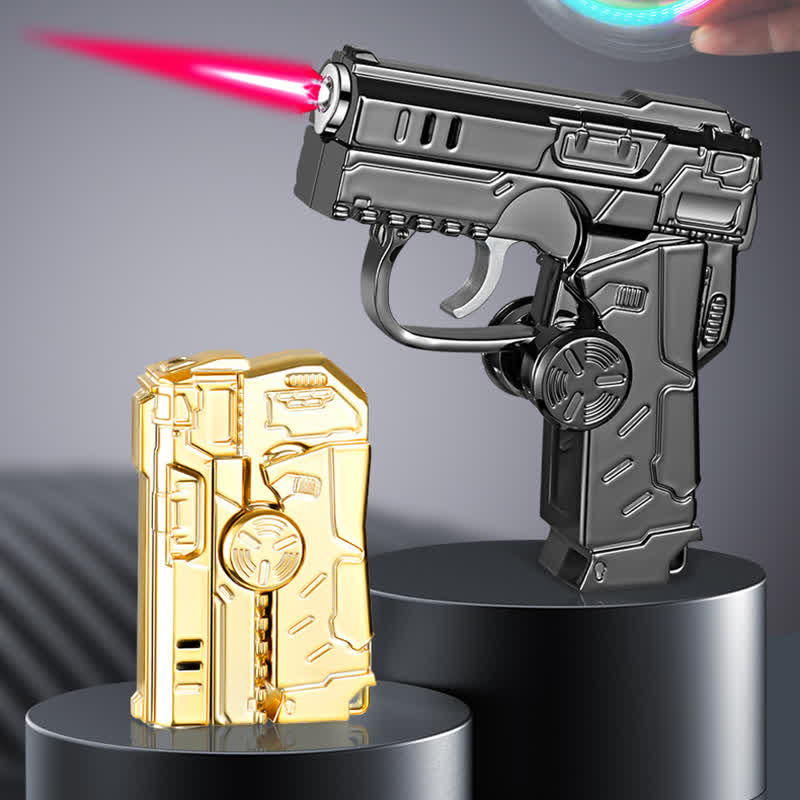 Cool Folding Pistol-Shaped Refillable Butane Lighter