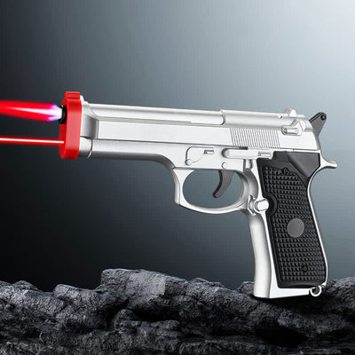 Multifunctional LED Imitation Pistol-Shaped Refillable Butane Lighter