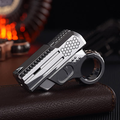 Rotating Design Revolver Shaped Refillable Butane Lighter