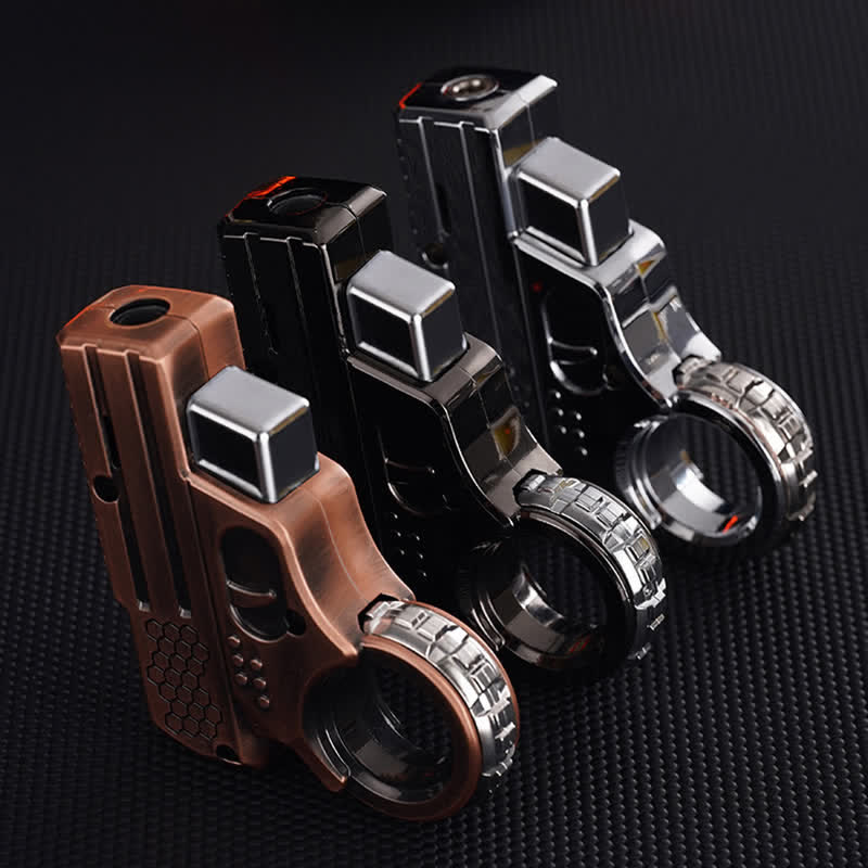 Rotating Design Revolver Shaped Refillable Butane Lighter