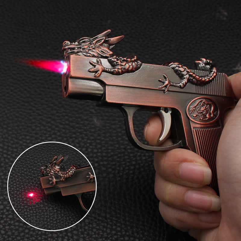 Dragon Laser Light Pistol Shape Dragon Refillable Butane Lighter