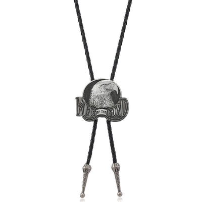 Eagle King Of The Road Leather Bolo Tie