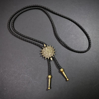 Weatern Antique Bronze Retro Indian Pattern Bolo Tie