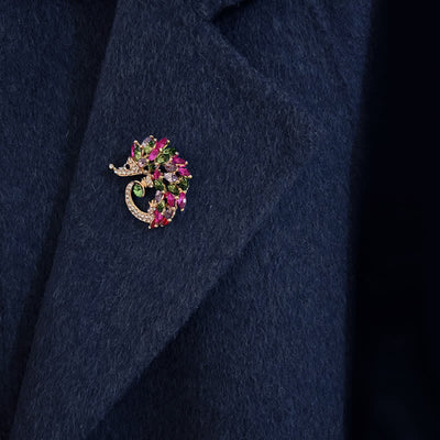 Multicolor Rhinestone Hedgehog Brooch