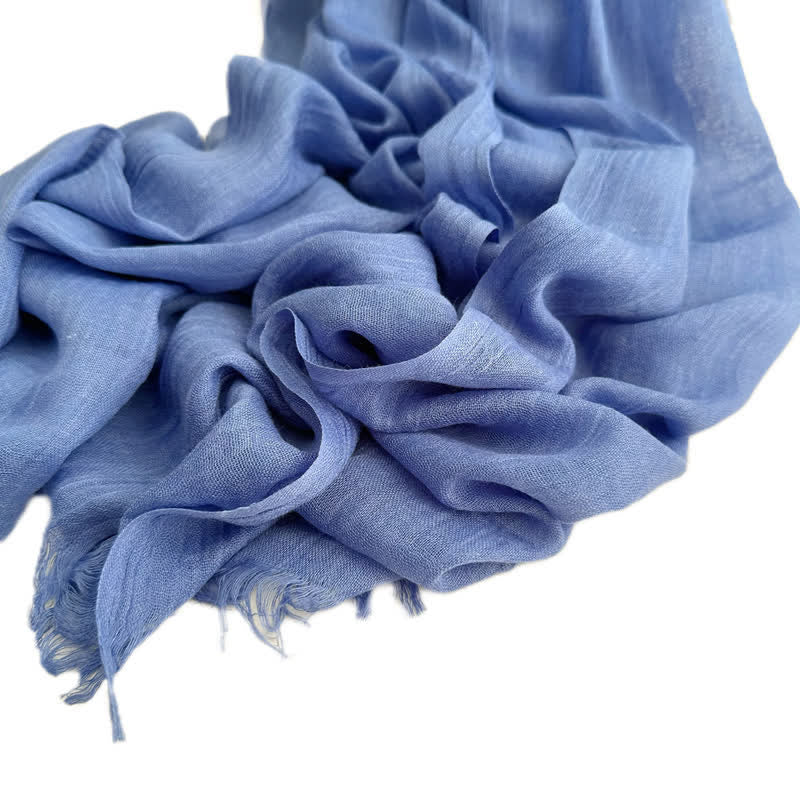 Summer Voile Solid Color Cotton Linen Thin Scarf