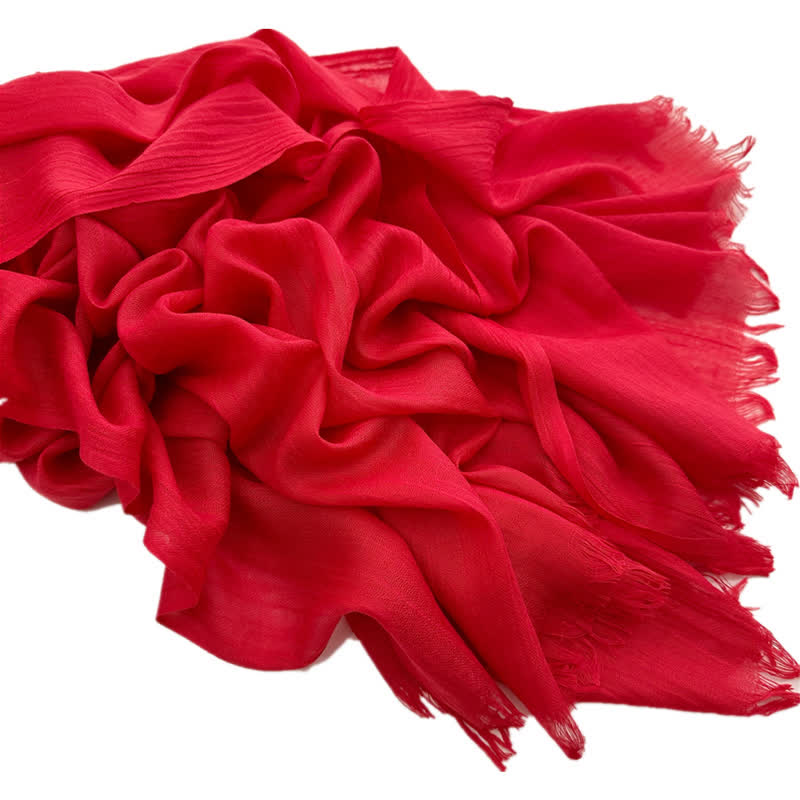 Summer Voile Solid Color Cotton Linen Thin Scarf