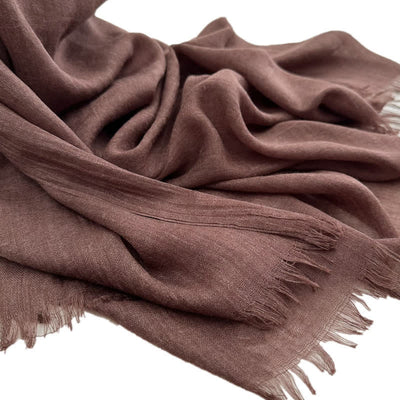 Summer Voile Solid Color Cotton Linen Thin Scarf