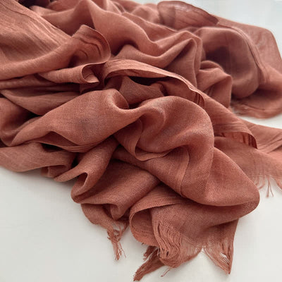 Summer Voile Solid Color Cotton Linen Thin Scarf