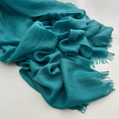 Summer Voile Solid Color Cotton Linen Thin Scarf