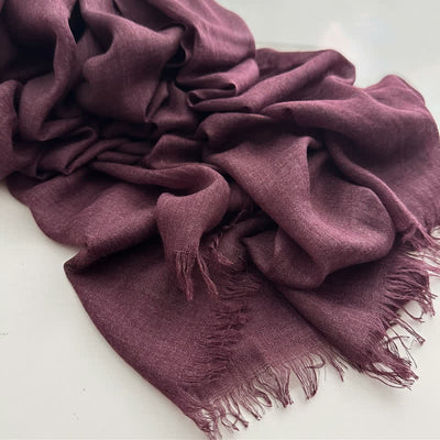 Summer Voile Solid Color Cotton Linen Thin Scarf