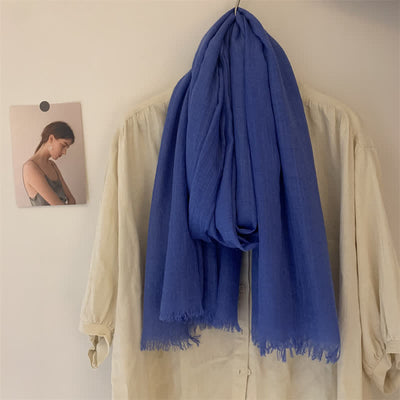 Summer Voile Solid Color Cotton Linen Thin Scarf