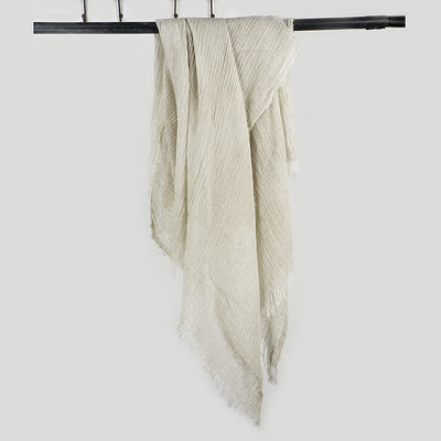 Wrinkle Design Lightweight Cotton Linen Thin Scarf