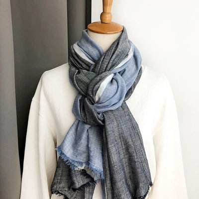 Three-Tone Color Matching Wrinkles Summer Thin Scarf