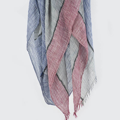 Three-Tone Color Matching Wrinkles Summer Thin Scarf