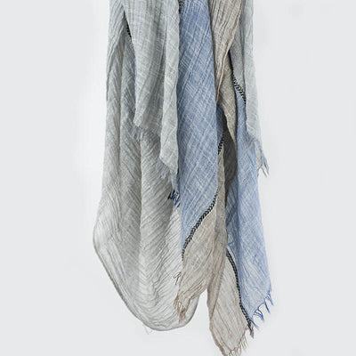 Three-Tone Color Matching Wrinkles Summer Thin Scarf