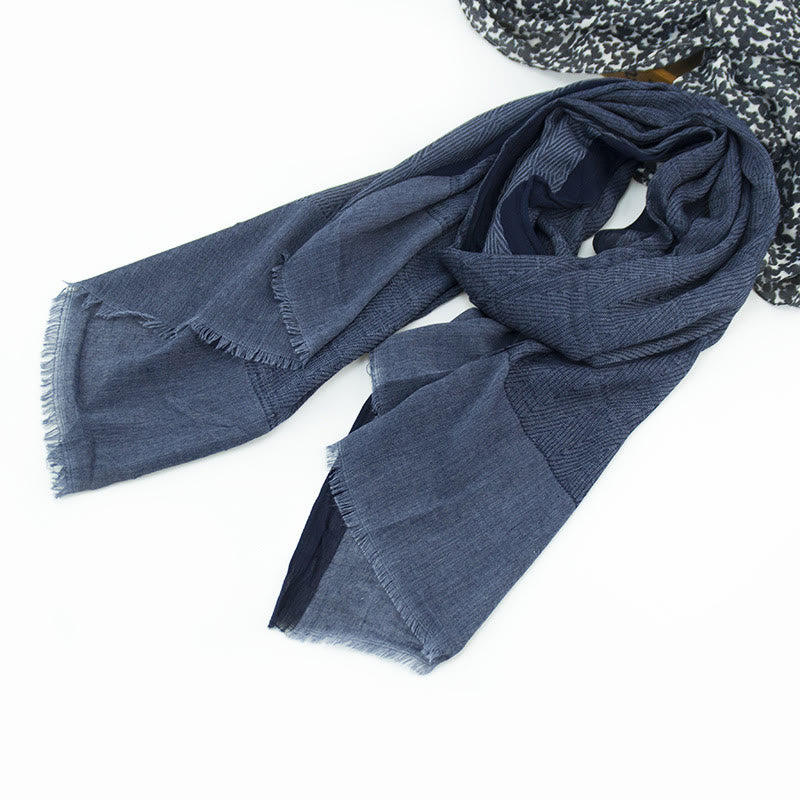 Plain Color Herringbone Pleats Light Thin Scarf