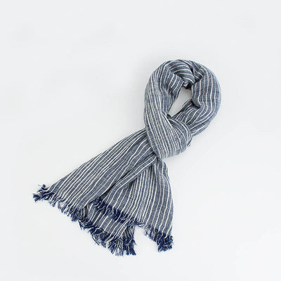 Stripes Pattern White Lines Wrinkle Lightweight Thin Scarf