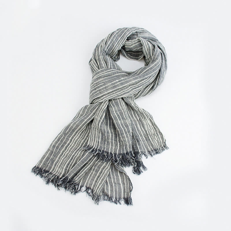 Stripes Pattern White Lines Wrinkle Lightweight Thin Scarf