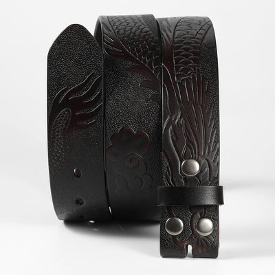 Men's DIY Dragon Embossed Cloud Leather Belt