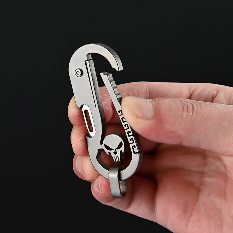 Mini Skull Folding Express Knife Bottle Opener Keychain