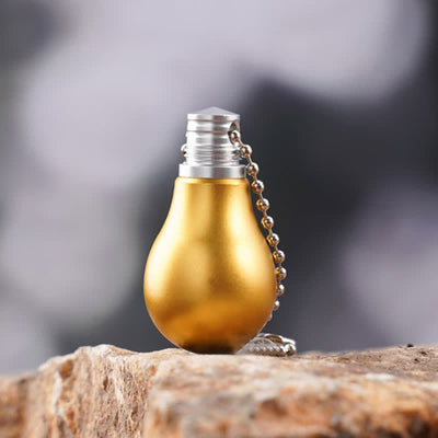 Golden Color Lamp Bulb Shape Hidden Knife Keychain