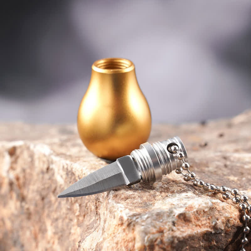 Golden Color Lamp Bulb Shape Hidden Knife Keychain