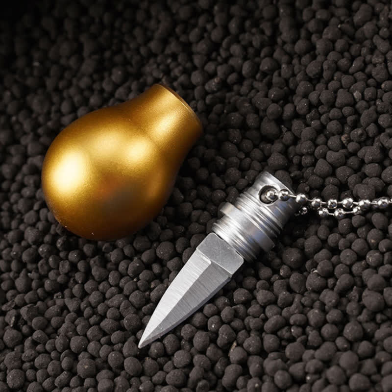 Golden Color Lamp Bulb Shape Hidden Knife Keychain