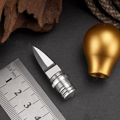 Golden Color Lamp Bulb Shape Hidden Knife Keychain