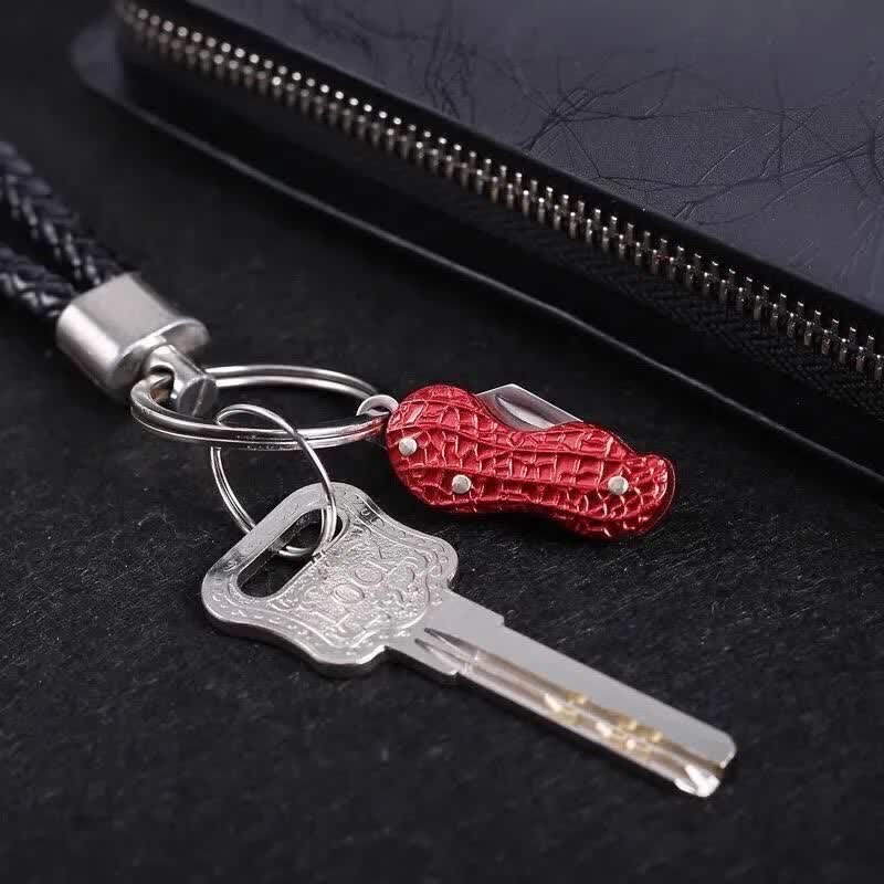 Tiny Cute Peanut Pocket Knife Keychain