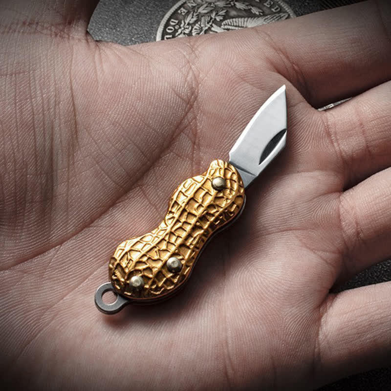 Tiny Cute Peanut Pocket Knife Keychain