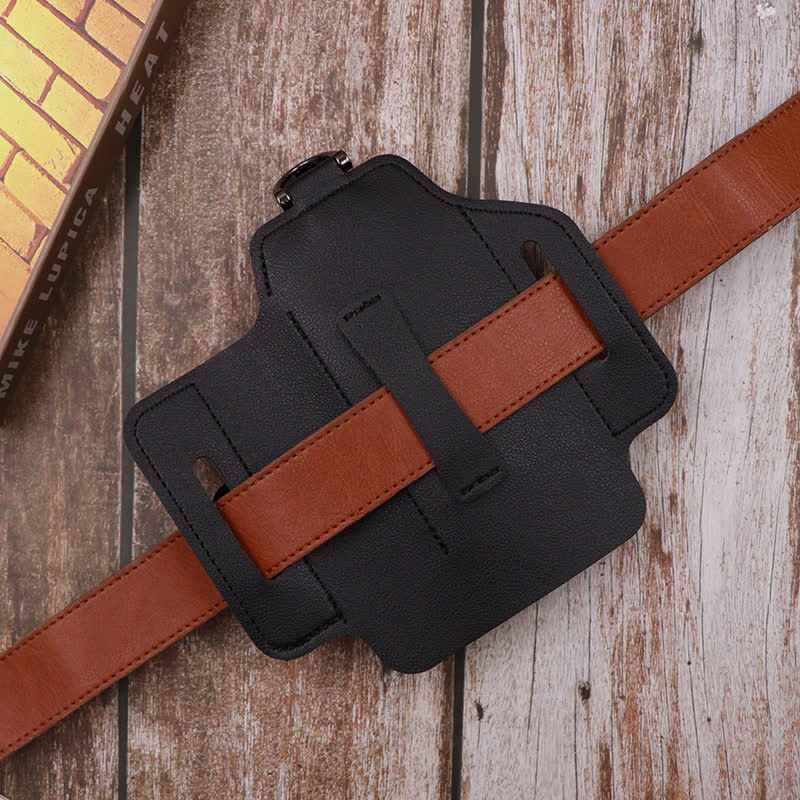 Multitool Sheath Folding Knife Flashlight Leather Belt Bag