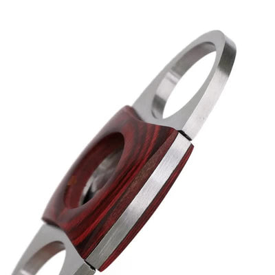 Red Wooden Double Guillotine Cigar Cutter