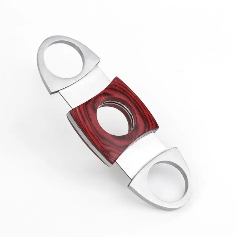 Red Wooden Double Guillotine Cigar Cutter