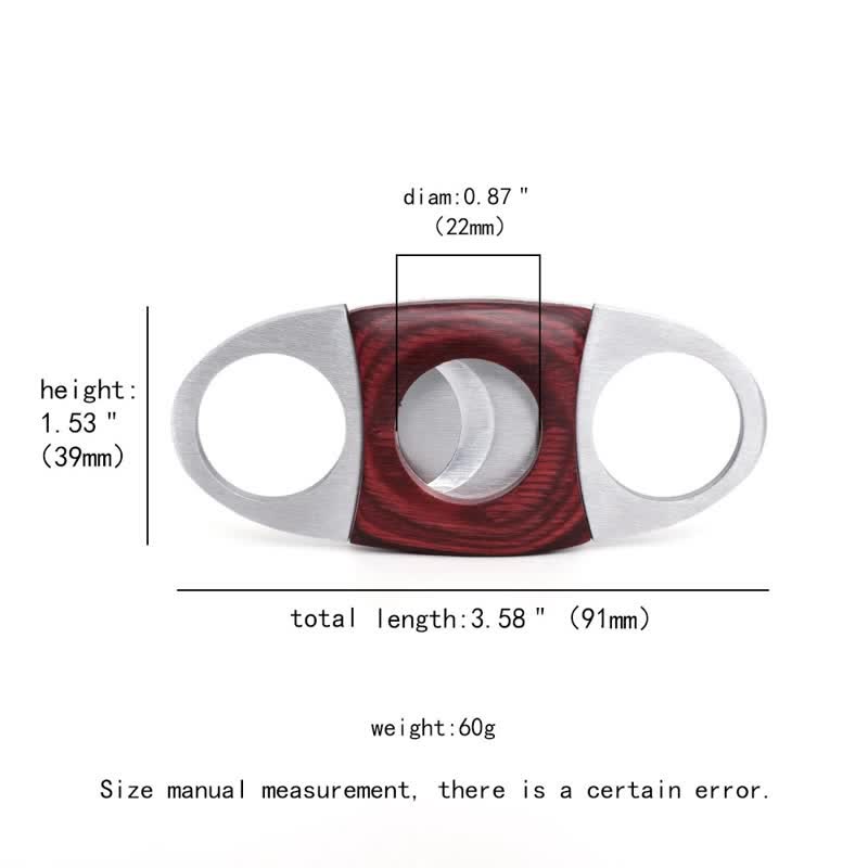 Red Wooden Double Guillotine Cigar Cutter