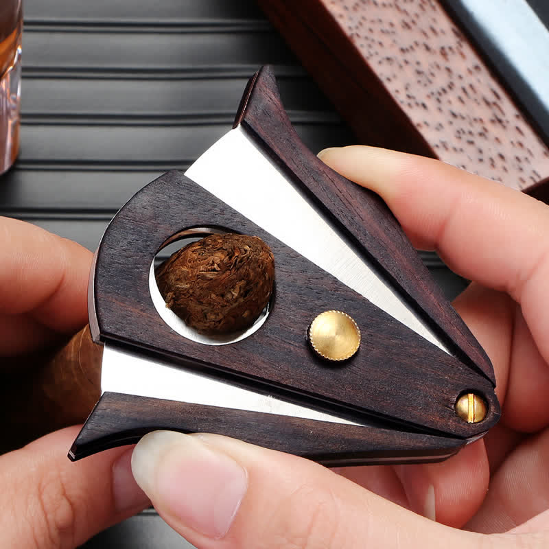 Creative Double Cutting Tool Wooden Cigar Cutter