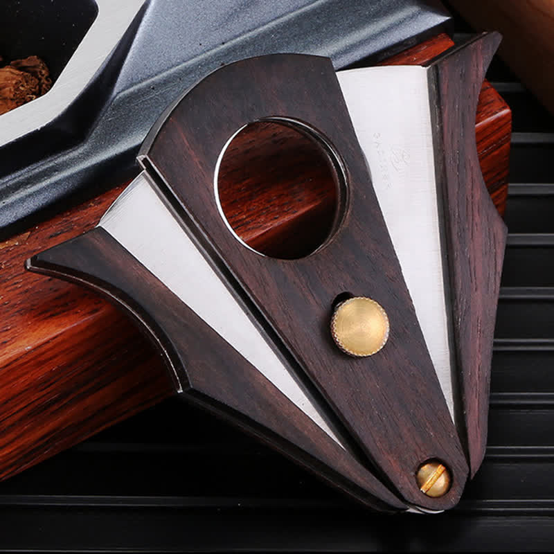 Creative Double Cutting Tool Wooden Cigar Cutter