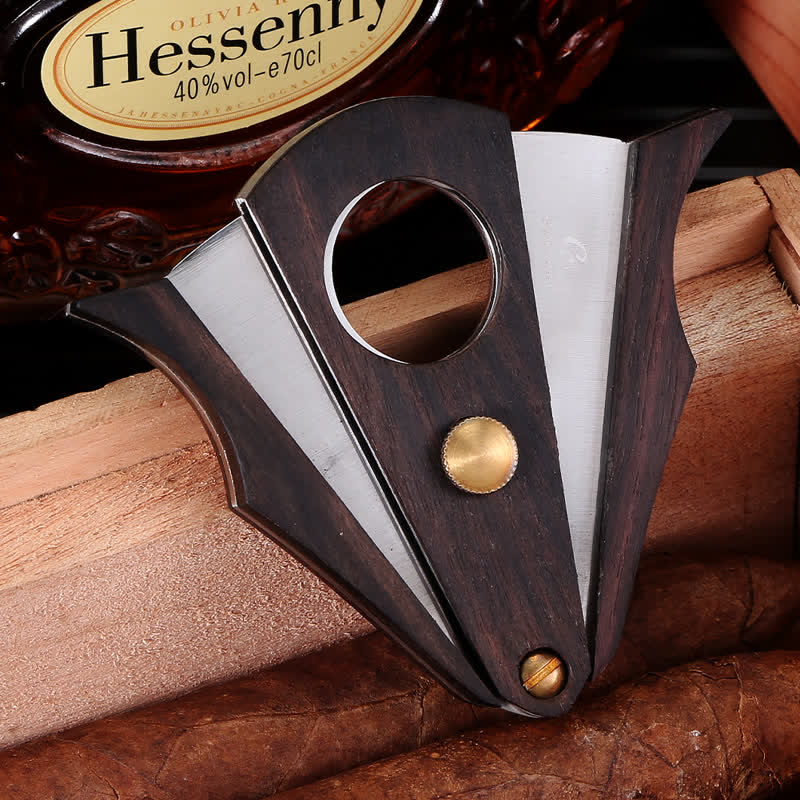 Creative Double Cutting Tool Wooden Cigar Cutter