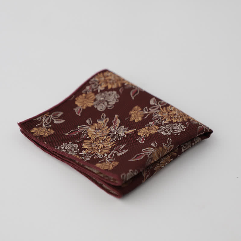 Men's Artsy Floral Leave Pattern Pocket Square