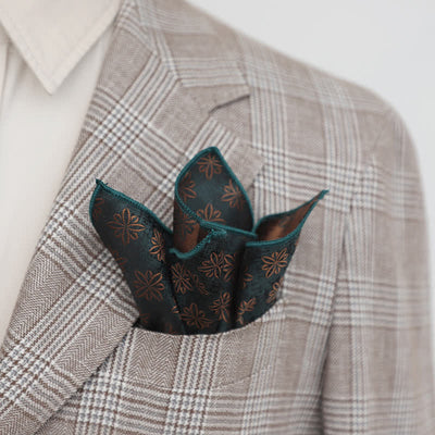 Men's Elagant Retro Flower Pattern Pocket Square