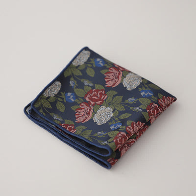 Men's Luxury Floral Motifs Jacquard Pocket Square