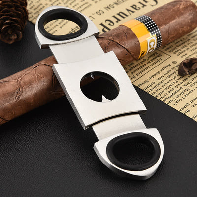 Silver Classic Portable Guillotine Gadget Cigar Cutter