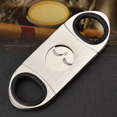 Silver Classic Portable Guillotine Gadget Cigar Cutter