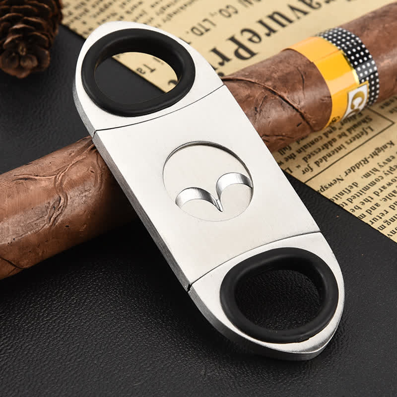 Silver Classic Portable Guillotine Gadget Cigar Cutter