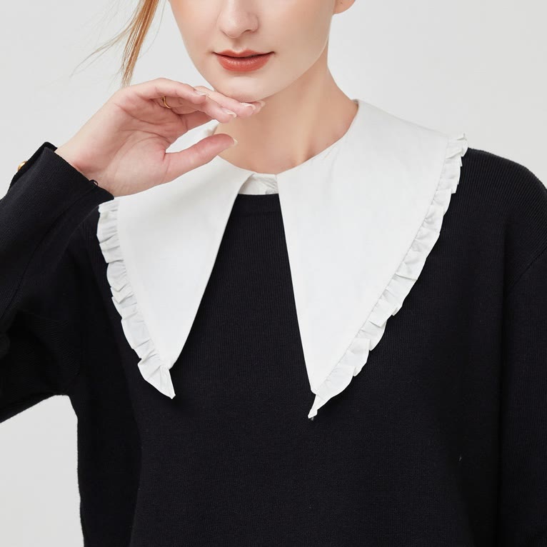 Detachable Half Shirt Blouse Large Lapel False Collar