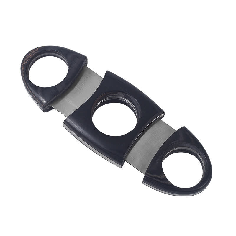 Black Ebony Wooden Double Guillotine Cigar Cutter